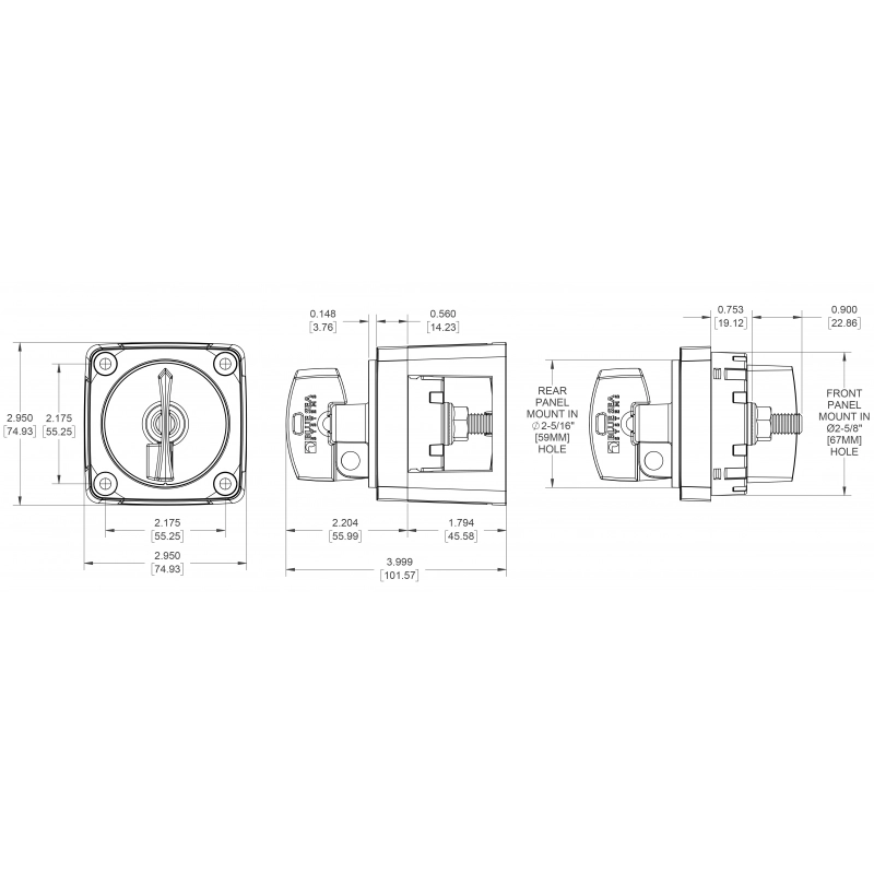STACCA BATTERIA A MANOPOLA BATTERY SWITCHES ON-OFF