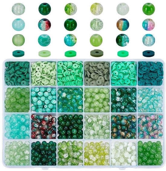 Set di spacer di polimero 6 mm, 24 colori, 1848 pezzi