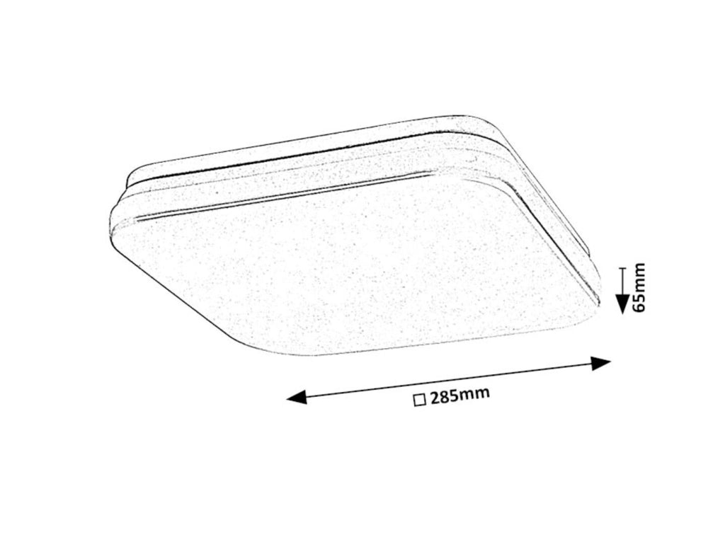 Plafoniera esterna quadrata bianca 28cm LED 18W sensore