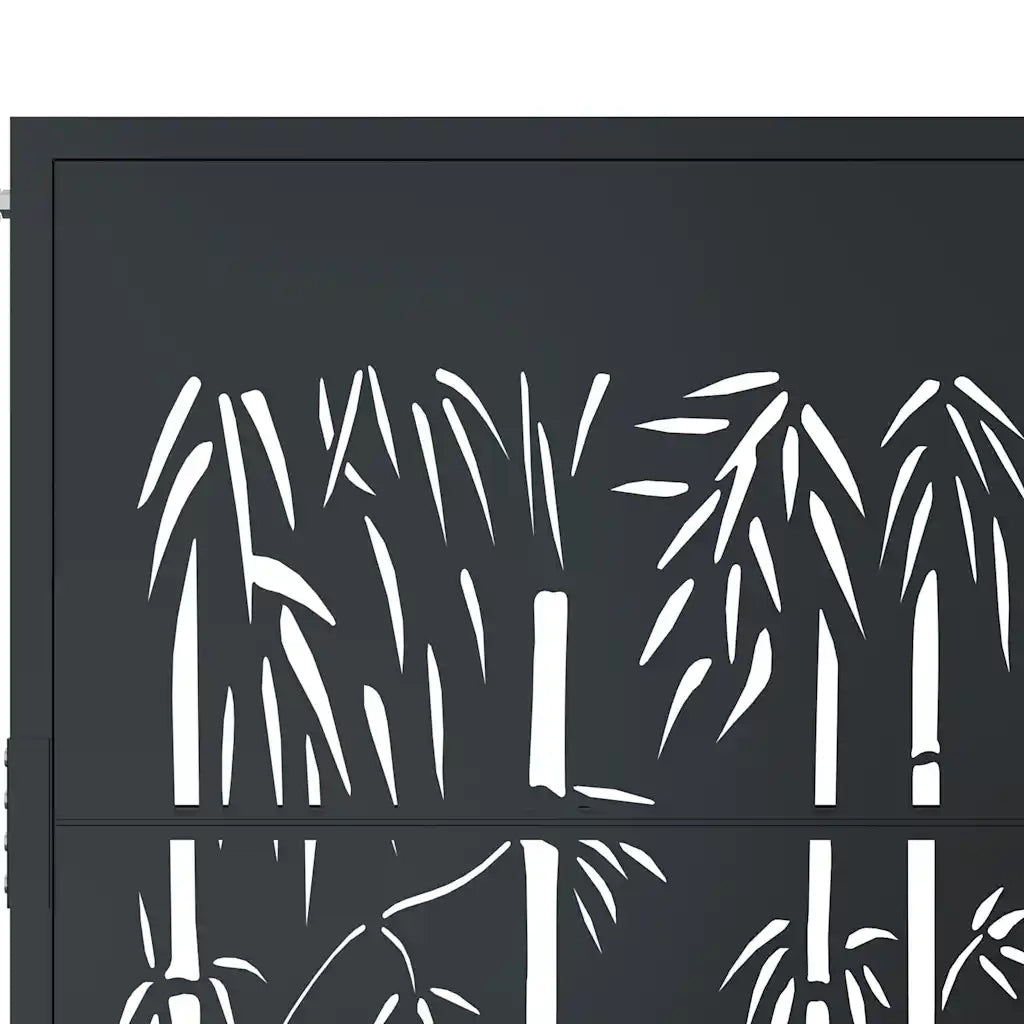 Cancello da giardino antracite 100x150 cm in acciaio e bambù 153181