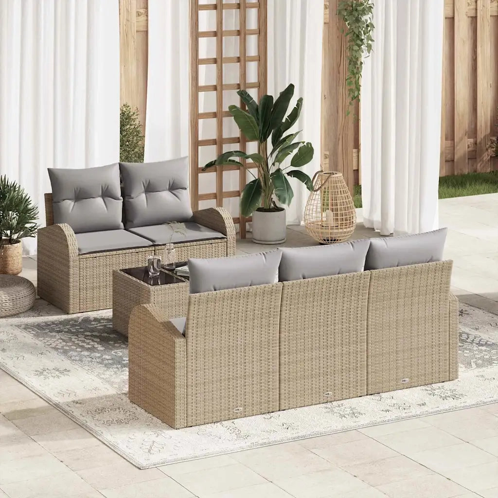 Set Divano da Giardino Beige 55 x 55 x 37 cm polyrattan 3345920