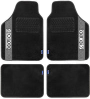 Set 4 tappetini neri e grigi per auto Sparco in moquette