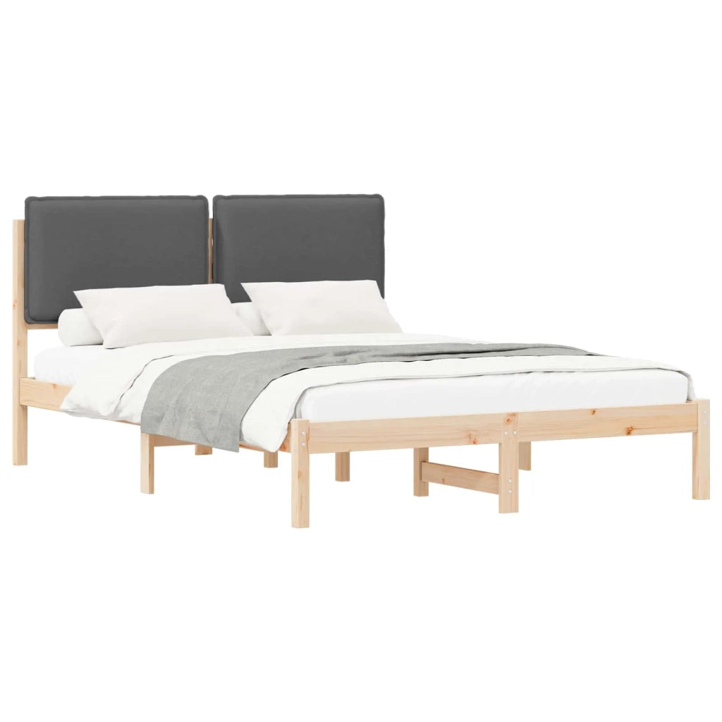 Letto con Testiera Rivestita-Struttura Letto con Testiera Grigio scuro 160 x 200 cm 894414