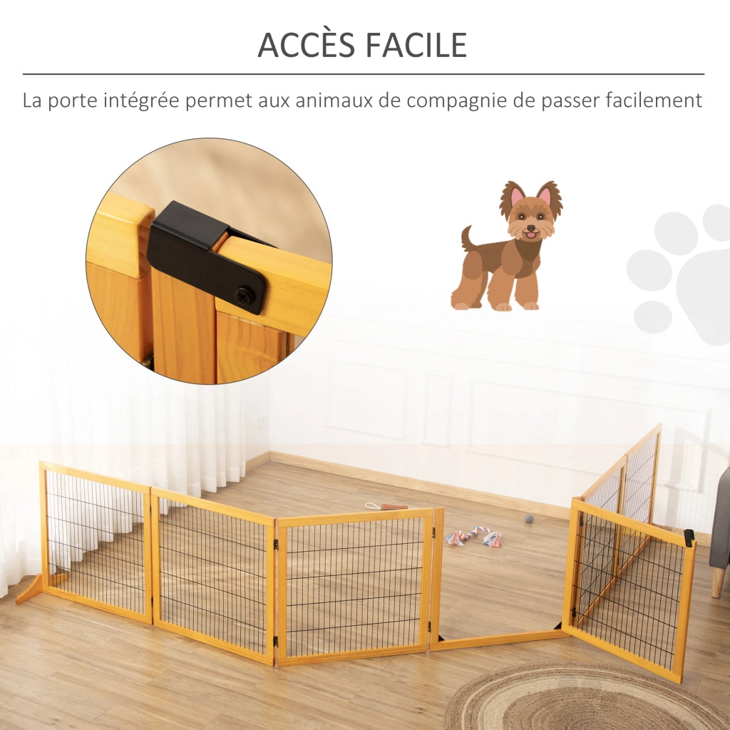 Barriera Sicurezza per Cani Pieghevole 6 Pannelli ¨C Minimal ¨C 432x36x70 Giallo