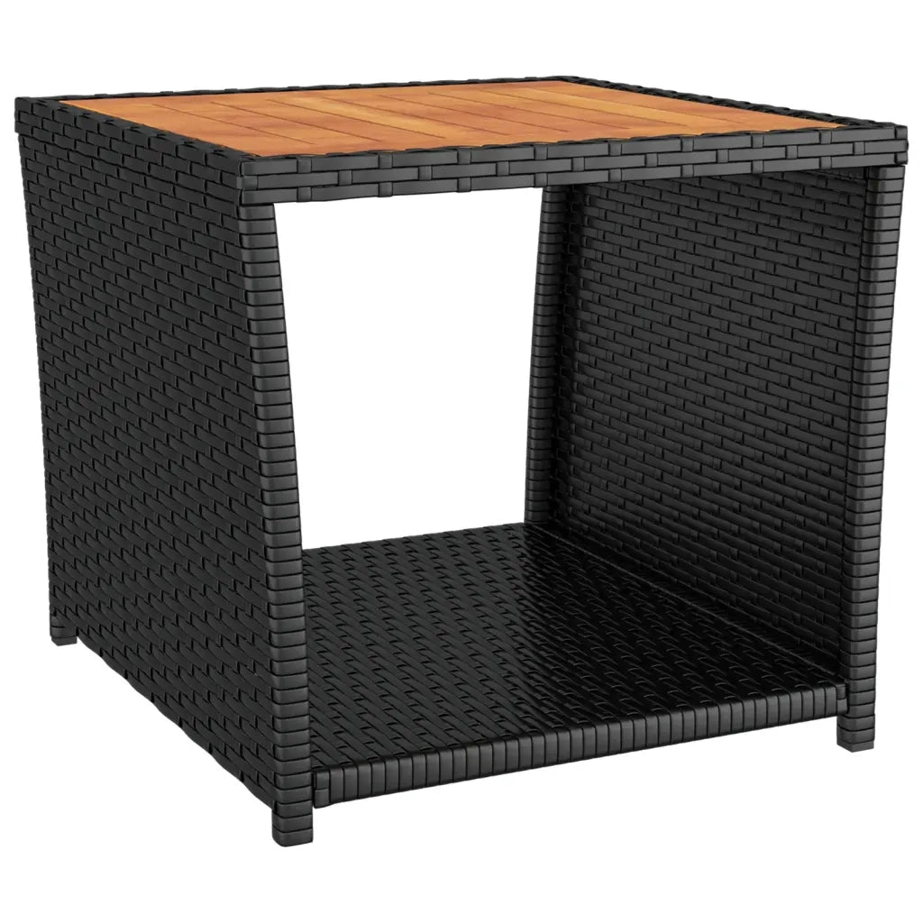 Set da Pranzo da Giardino 3 pz con Cuscini Nero in Polyrattan
