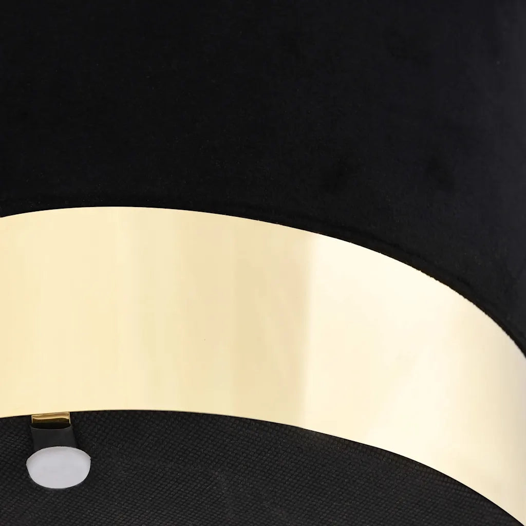 Sgabello Nero e Oro in Velluto 28 x 36 cm CFW7061641