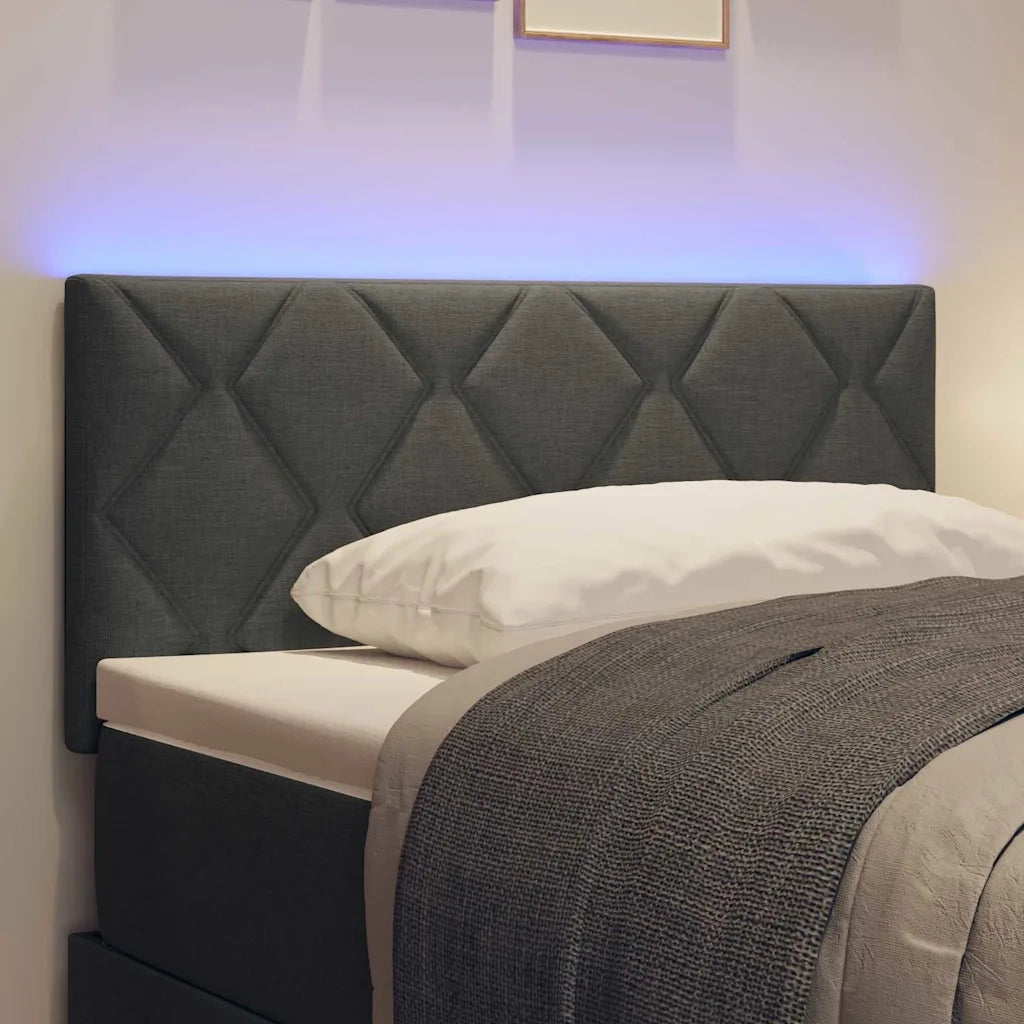 Testiera con luci a strisce a LED-Testata Grigio 100 cm Tessuto
