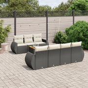 Set Divani da Giardino con Cuscini 8 pz Nero in Polyrattan