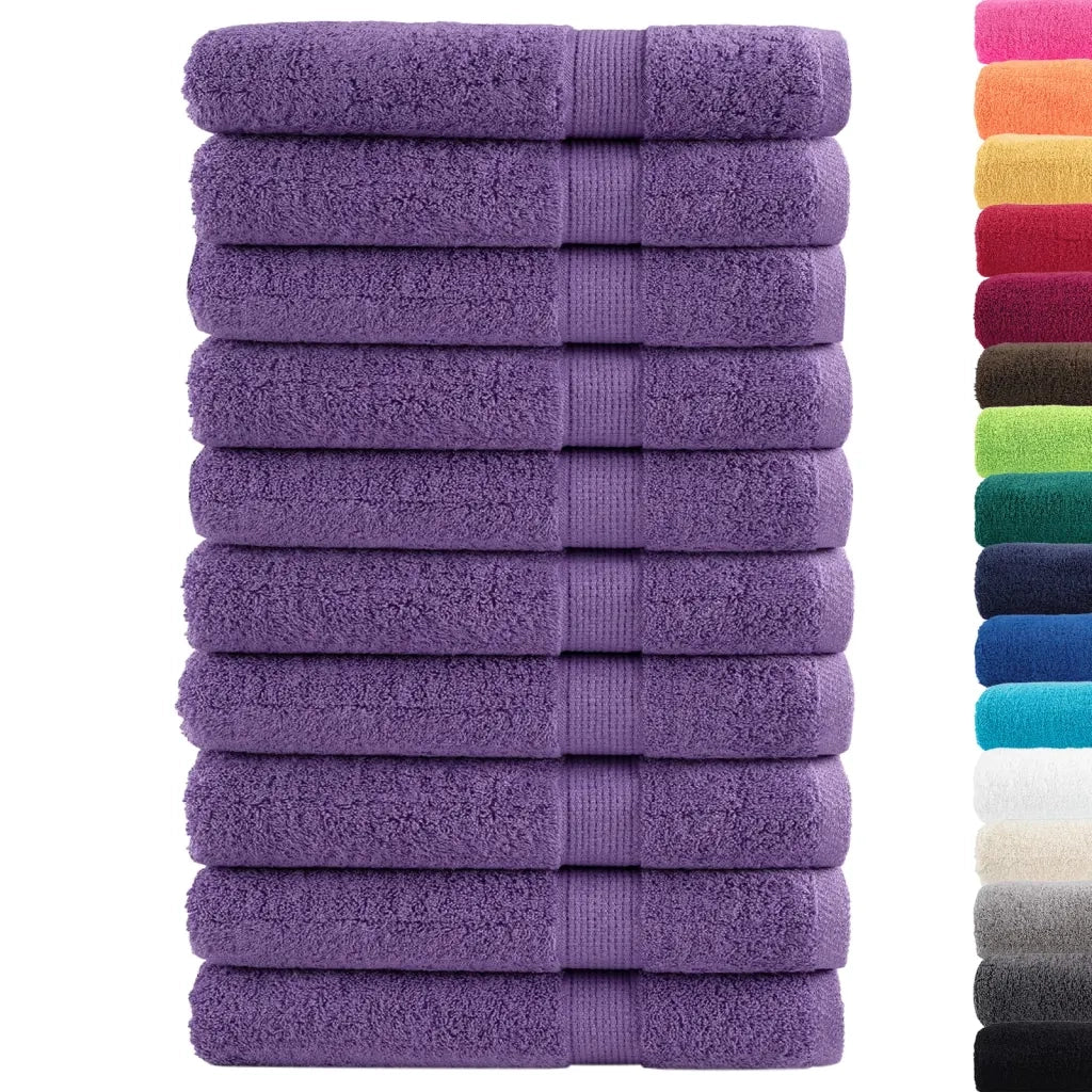Asciugamani per Sauna SOLUND 10 pz Viola 80x200cm 600 g/m² 137364