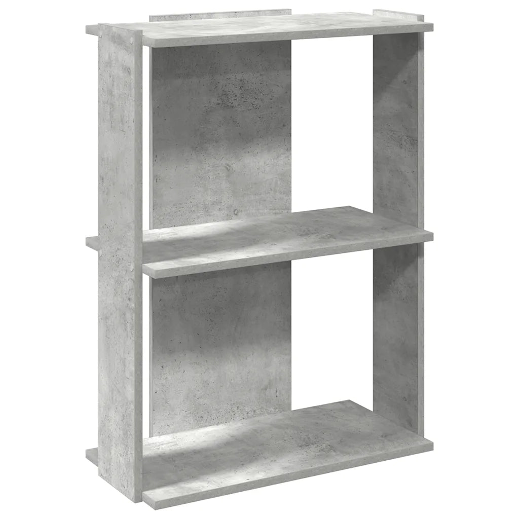 Libreria 3 Ripiani Grigio Cemento 60x30x80 cm Multistrato 860259