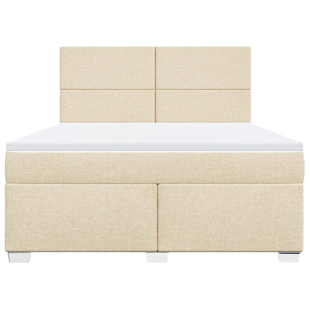 Giroletto a Molle con Materasso Crema 180x200 cm in Tessuto 3290565