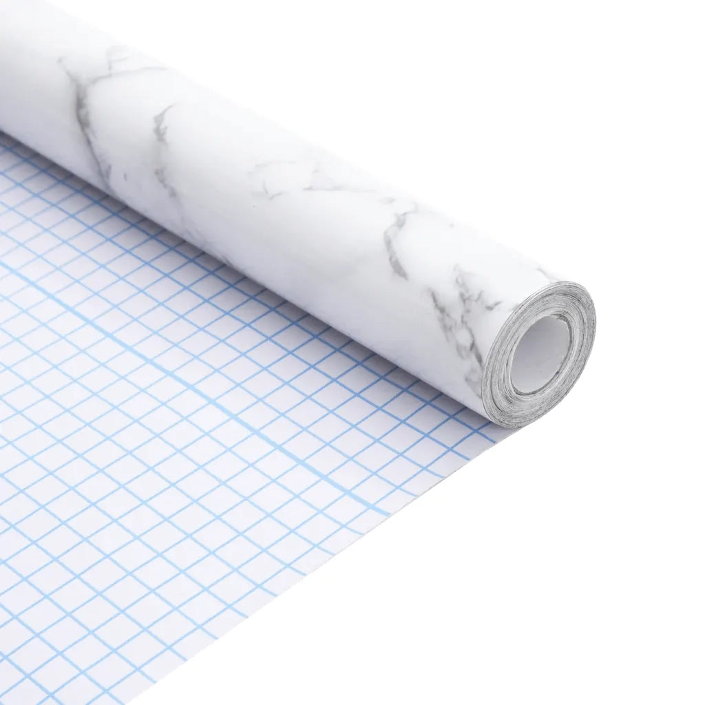 Adesivi per Mobili Autoadesivi Bianco Marmoreo 90x500 cm in PVC 3206487