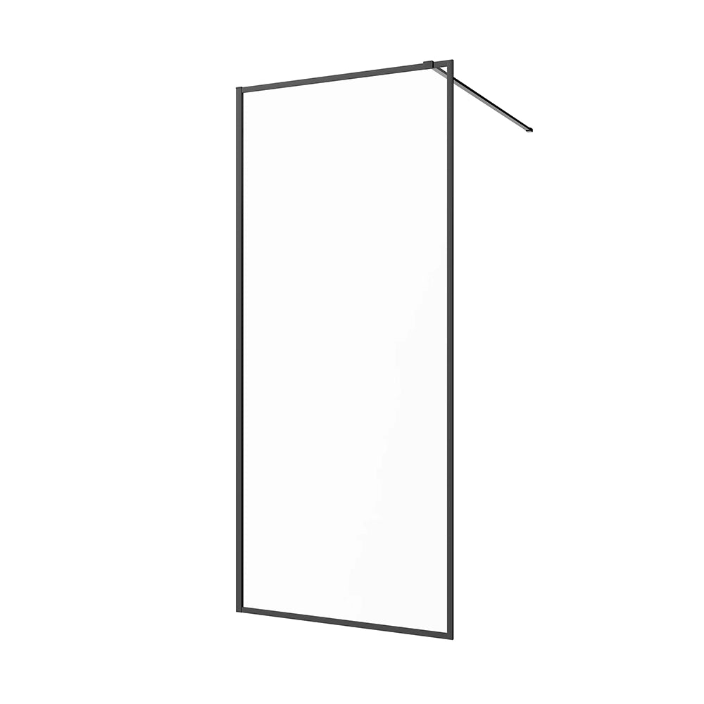 Doccia walk-in full frame 70 cm vetro trasparente profili neri | Rodi