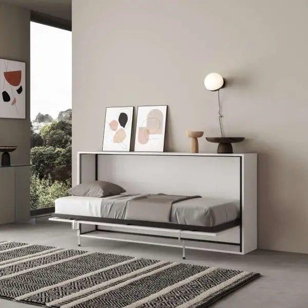Letto singolo a scomparsa Kando bianco frassino