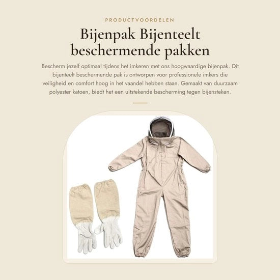 Abbigliamento Professionale per Apicoltori - Outfit per Imbianchino - Vestiti di Protezione - Manopole - Colore Caffè - Dimensioni L/XL/XXL