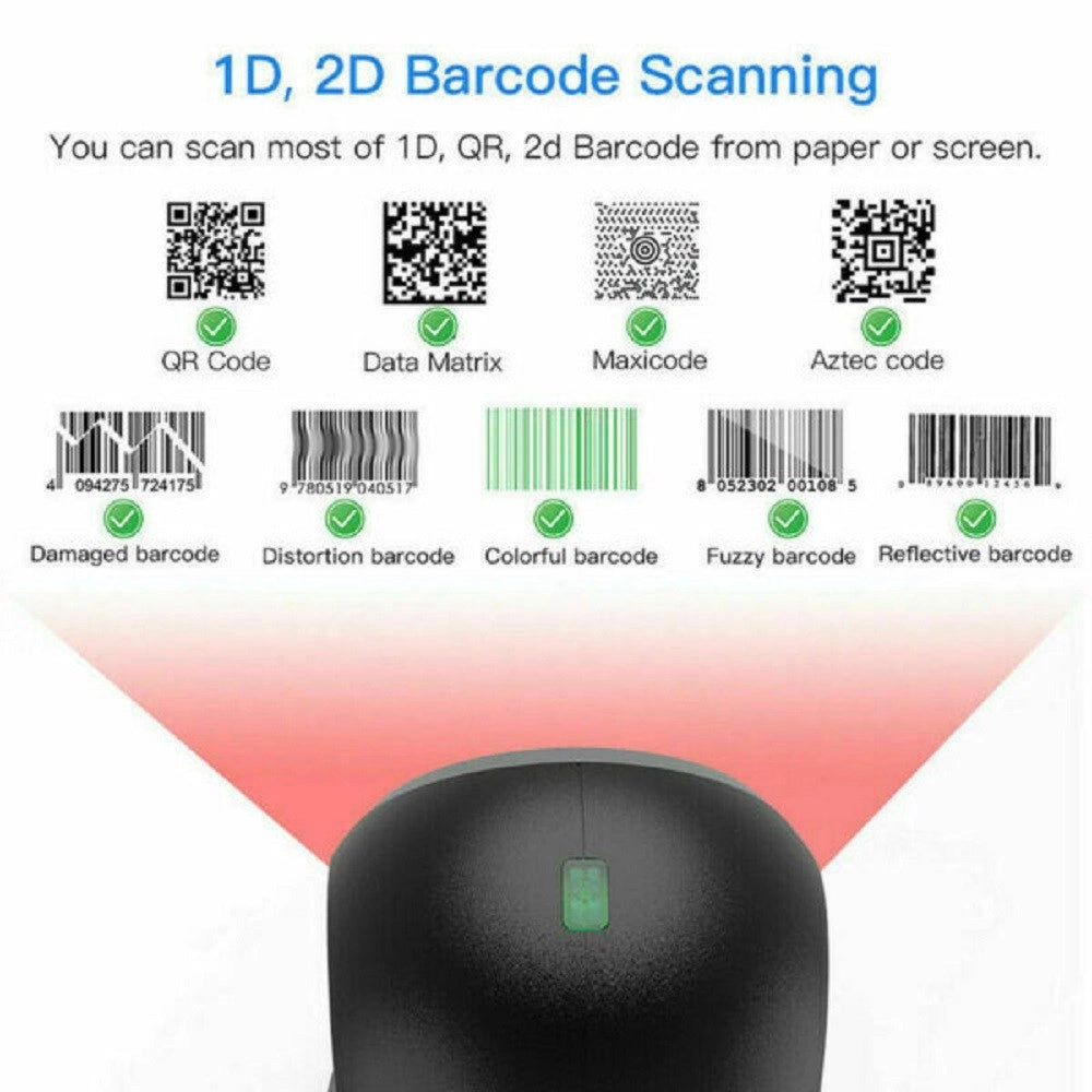 Trade Shop - Scanner Barcode Lettore Di Codici A Barre Qr Code 1d 2d Usb Da Tavolo Q-sm50 -