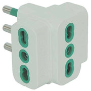 ADATTATORE TRIPLO 16A-16A GARANTI - BIANCO 2P+T- 10 pezzi