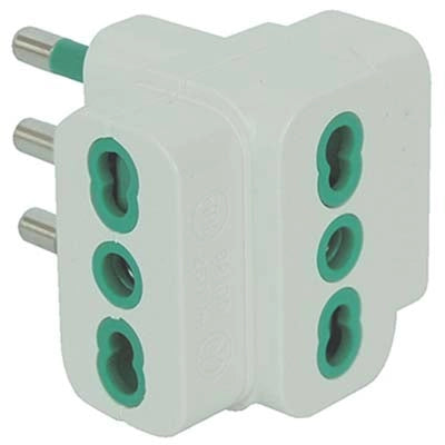 ADATTATORE TRIPLO 16A-16A GARANTI - BIANCO 2P+T- 10 pezzi