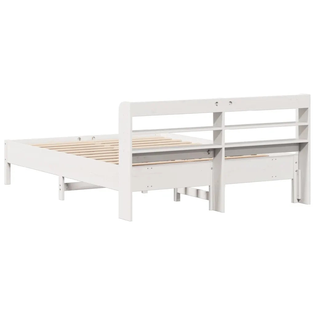 Letto senza Materasso-Struttura Letto Bianco 150x200 cm Legno Massello di Pino 615965