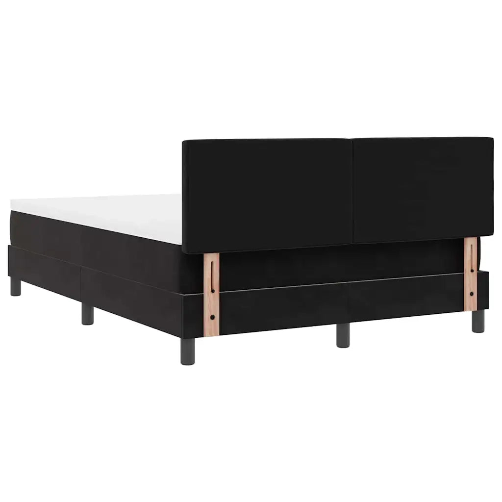 Letto a Sorgente LED con materasso Nero 140 x 200 cm Velluto 3342724