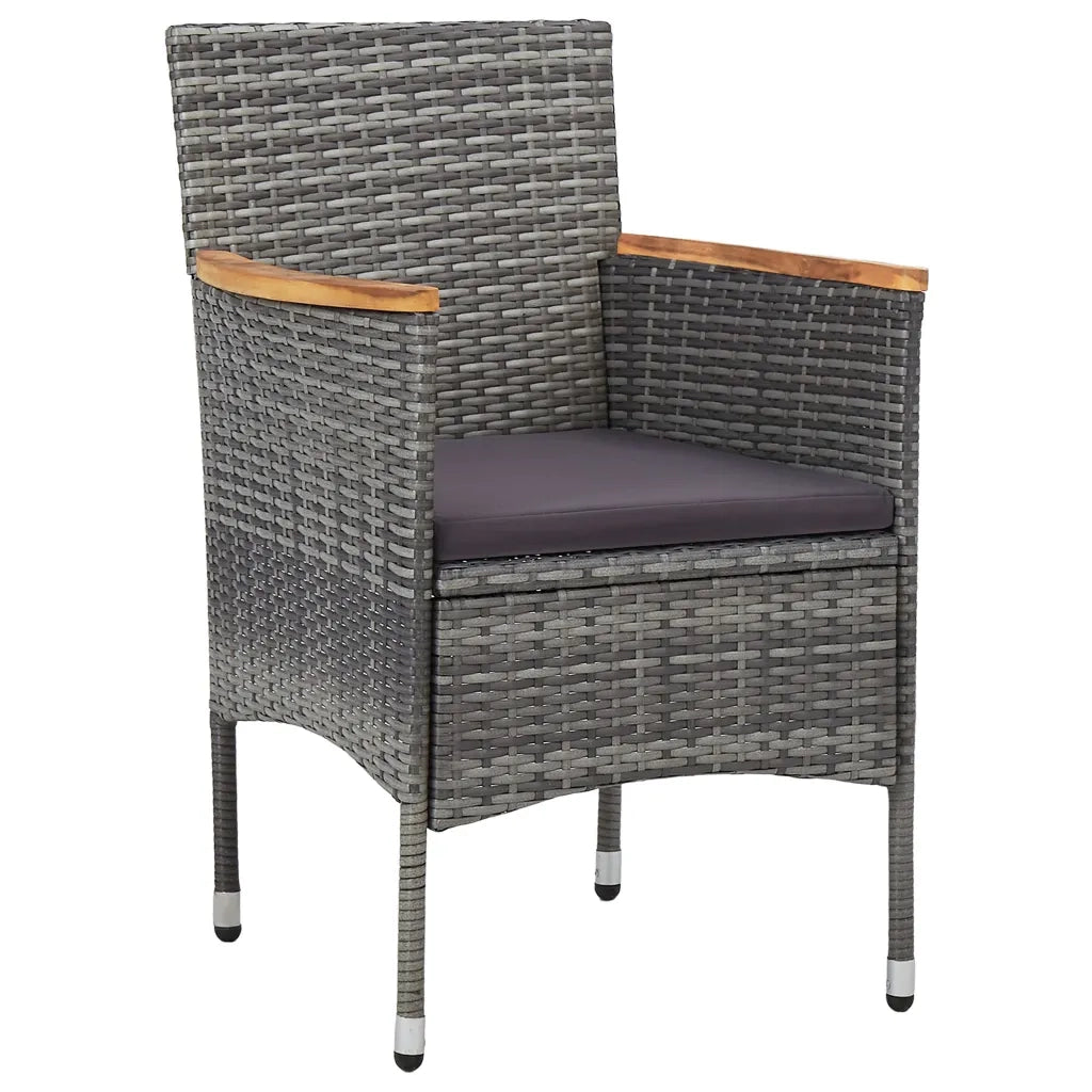 Set Mobili da Pranzo da Giardino 3 pz Grigio Polyrattan Acacia 3058315