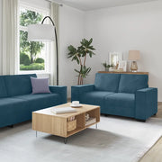 Set di Divani 2 pz con Cuscini Blu in Velluto 3324709