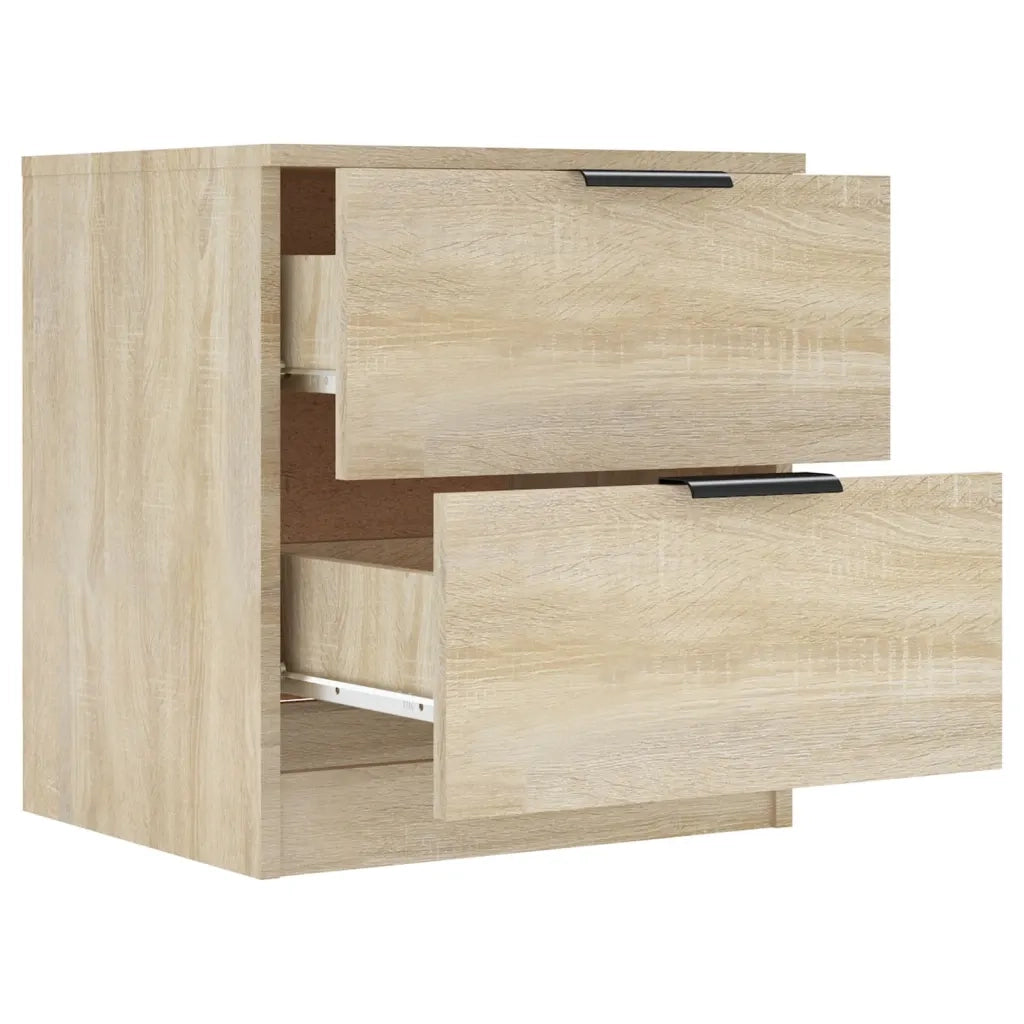 Comodini 2 pz Rovere Sonoma in Legno Multistrato 811221