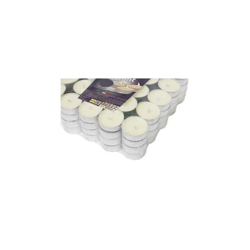 MAURY'S CANDELINE TEA LIGHT 800PZ BIANCHE SENZA PROFUMO BASE IN METALLO