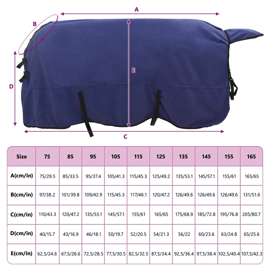 Coperta per Cavalli Blu navy 165 cm Poliestere 42013256