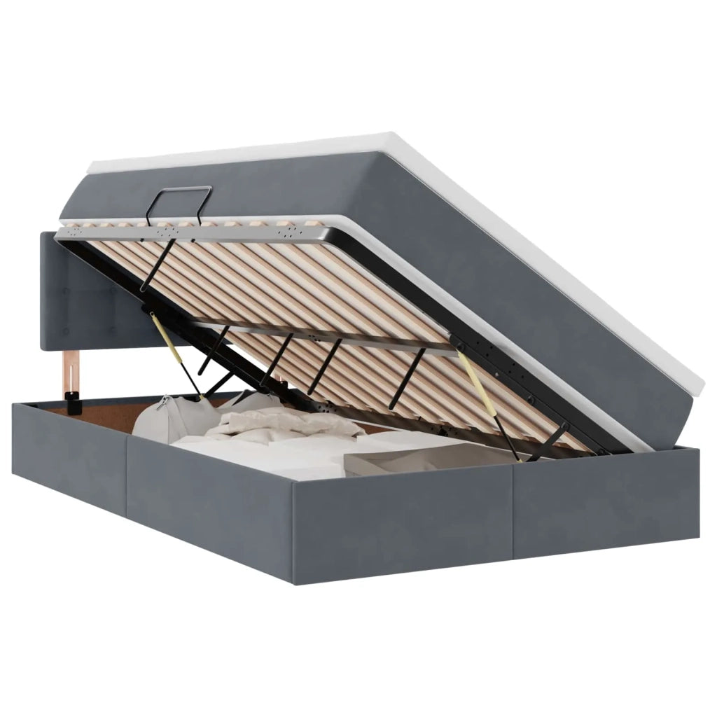 Letto con Contenitore Grigio scuro 120 x 200 cm Velluto 3370870
