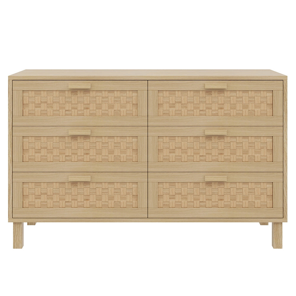 Com?? - Xylo - legno naturale 6 cassetti stile vimini