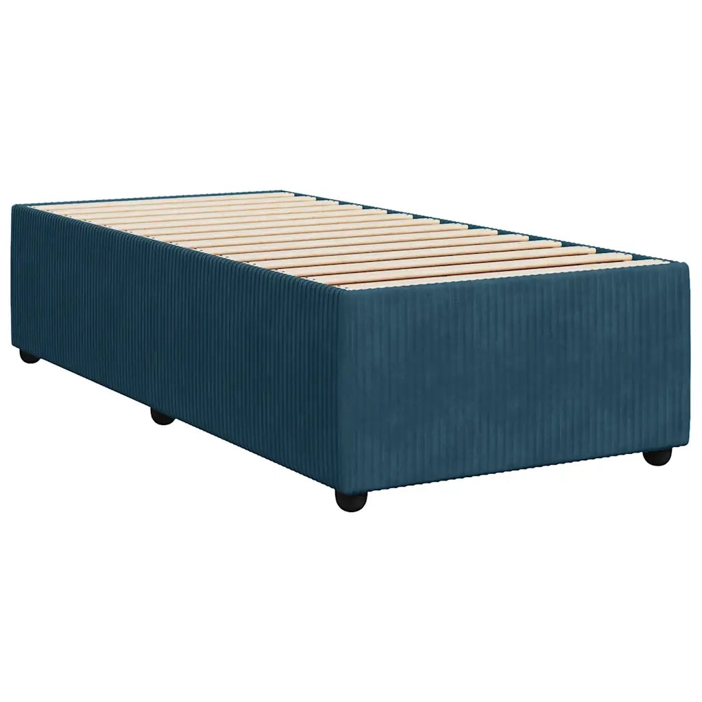 Giroletto a Molle con Materasso Blu 90x200 cm in Velluto
