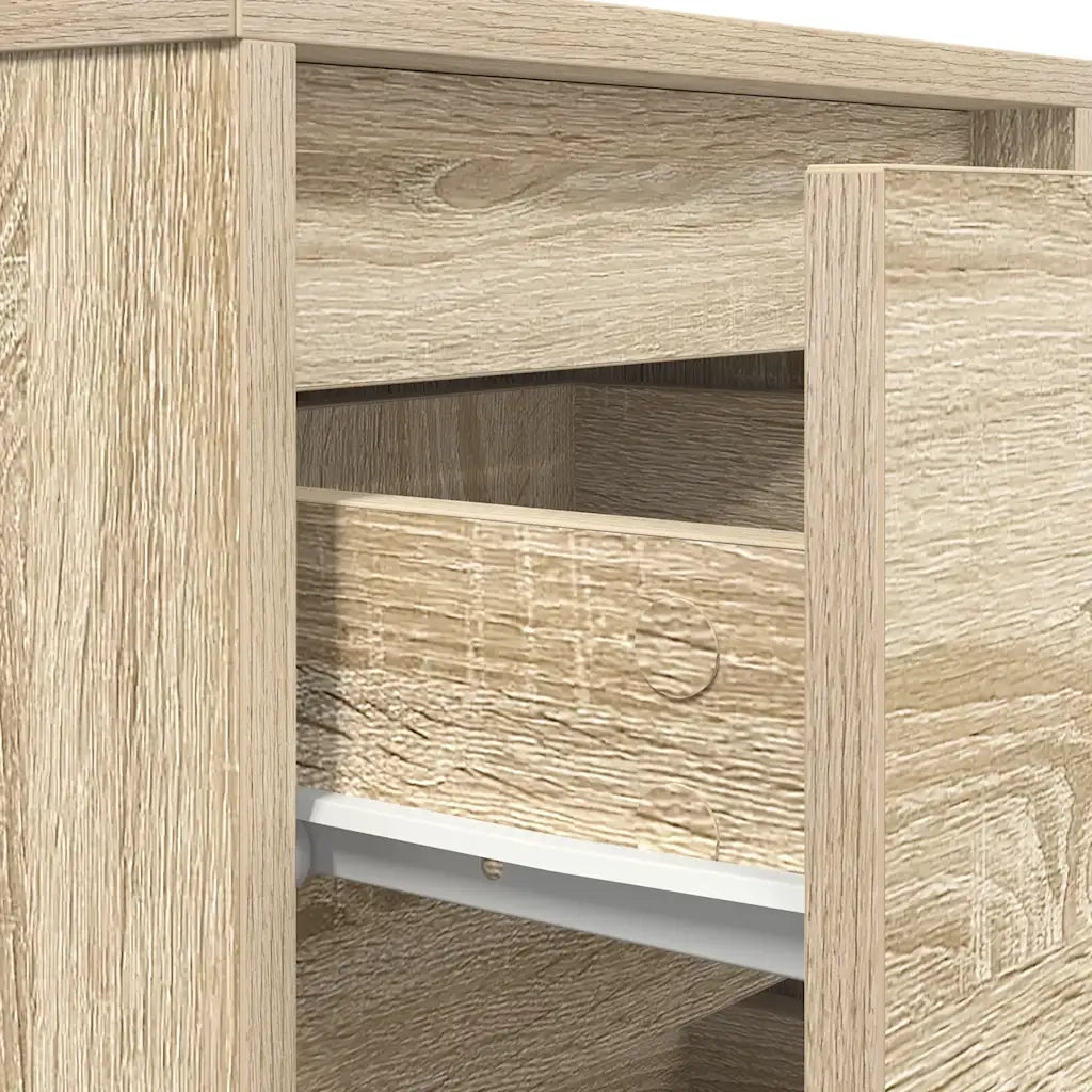 Comodino con Luci LED Rovere Sonoma 38x34x65 cm 861303
