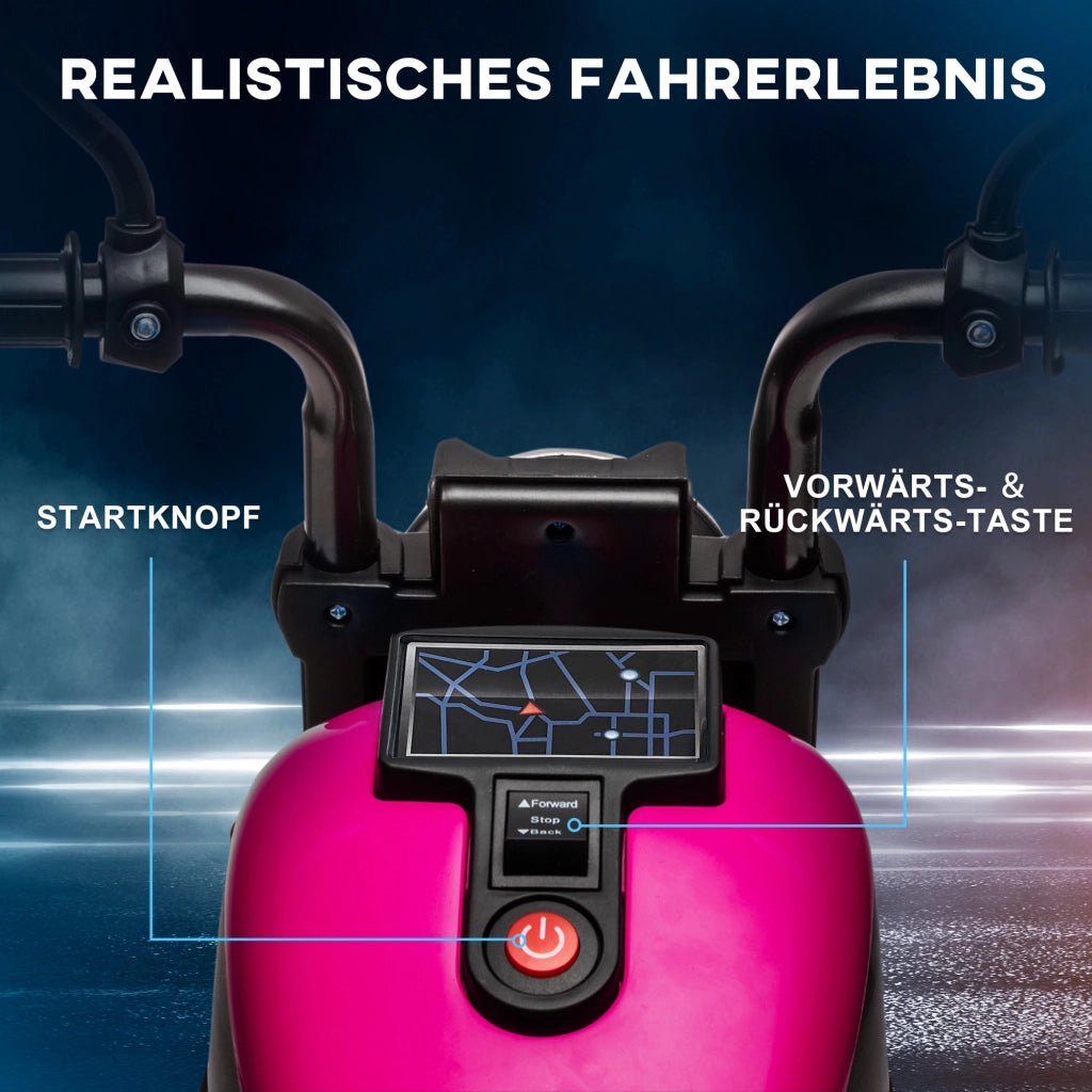 Motocicletta Elettrica per Bambini con Rotelle ¨C Minimal ¨C Rosa