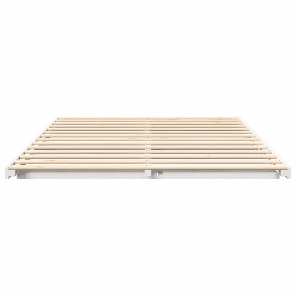 Struttura del letto Bianco 140 x 210 cm Pino massello 873110