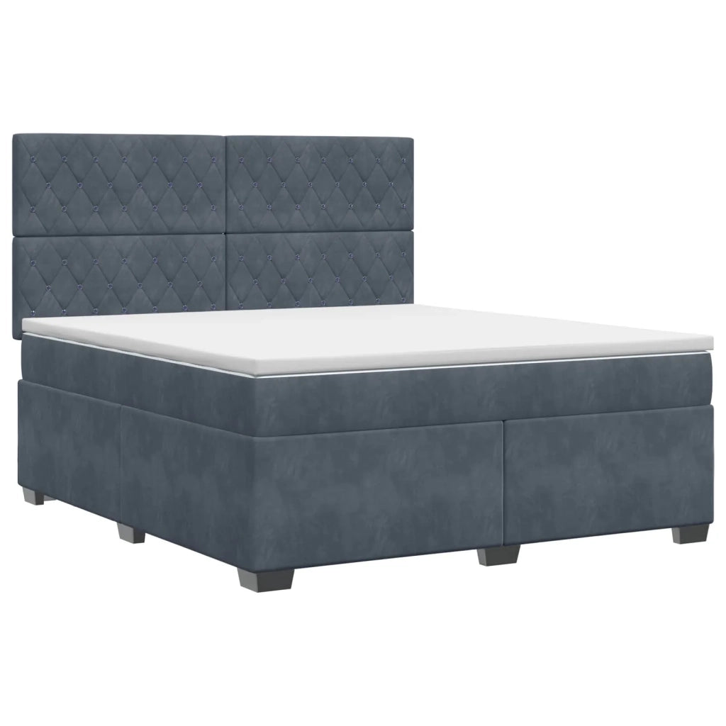 Letto box spring con materasso Grigio Scuro 140 x 190 cm 3453633