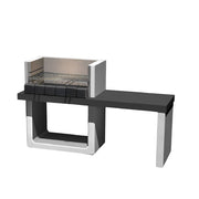 Sarom barbecue porto new legna carbonella 160 x 51,5 x 96,8 cm griglia e ampio tavolo laterale