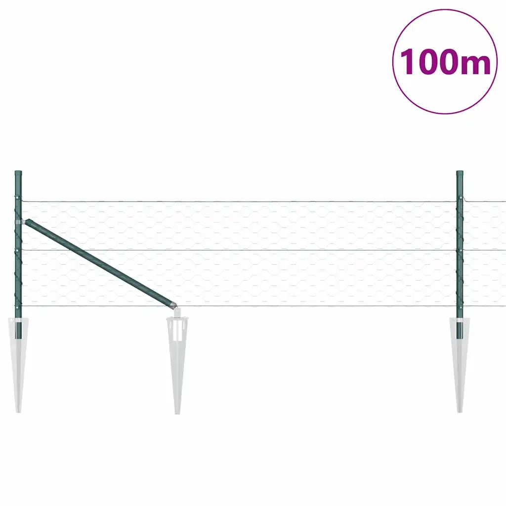 Palo della recinzione Verde 100 x 0,4 m (rete 50 mm)