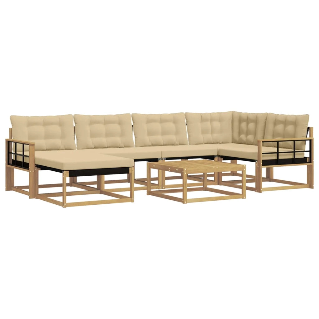 Set di divani da esterno 7 pcs Bianco e Beige 79 x 79 x 37 cm 3388883