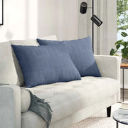 Cuscini da Divano 2 pz-Set di 2 Cuscini per Sofa Blu 70 x 50 cm Tessuto in Cords 843112