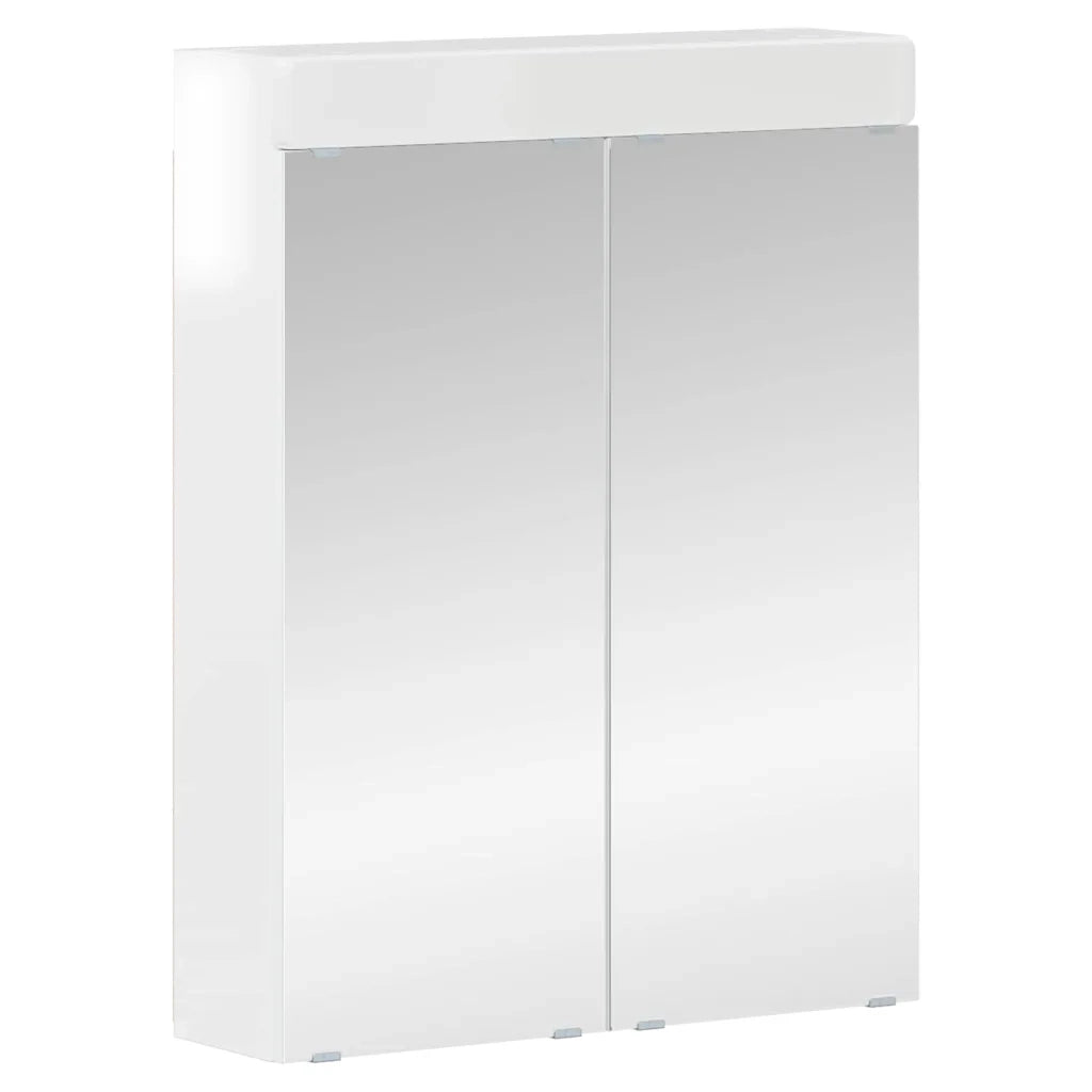 Mobiletto per specchio da Bagno | Armadio da bagno con porta TULUM Bianco Lucido