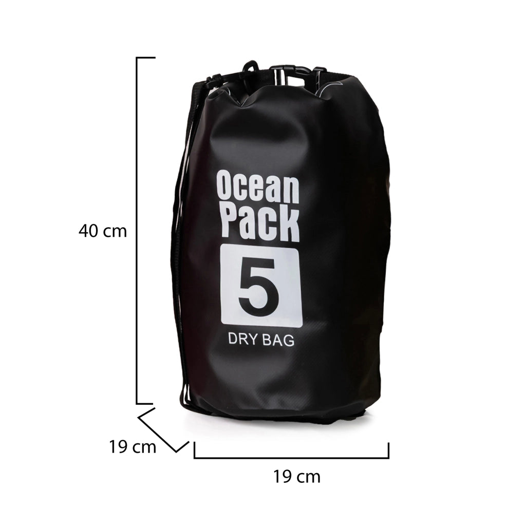 Seniliri, Borsa Impermeabile Capacità 5 lt, Nero