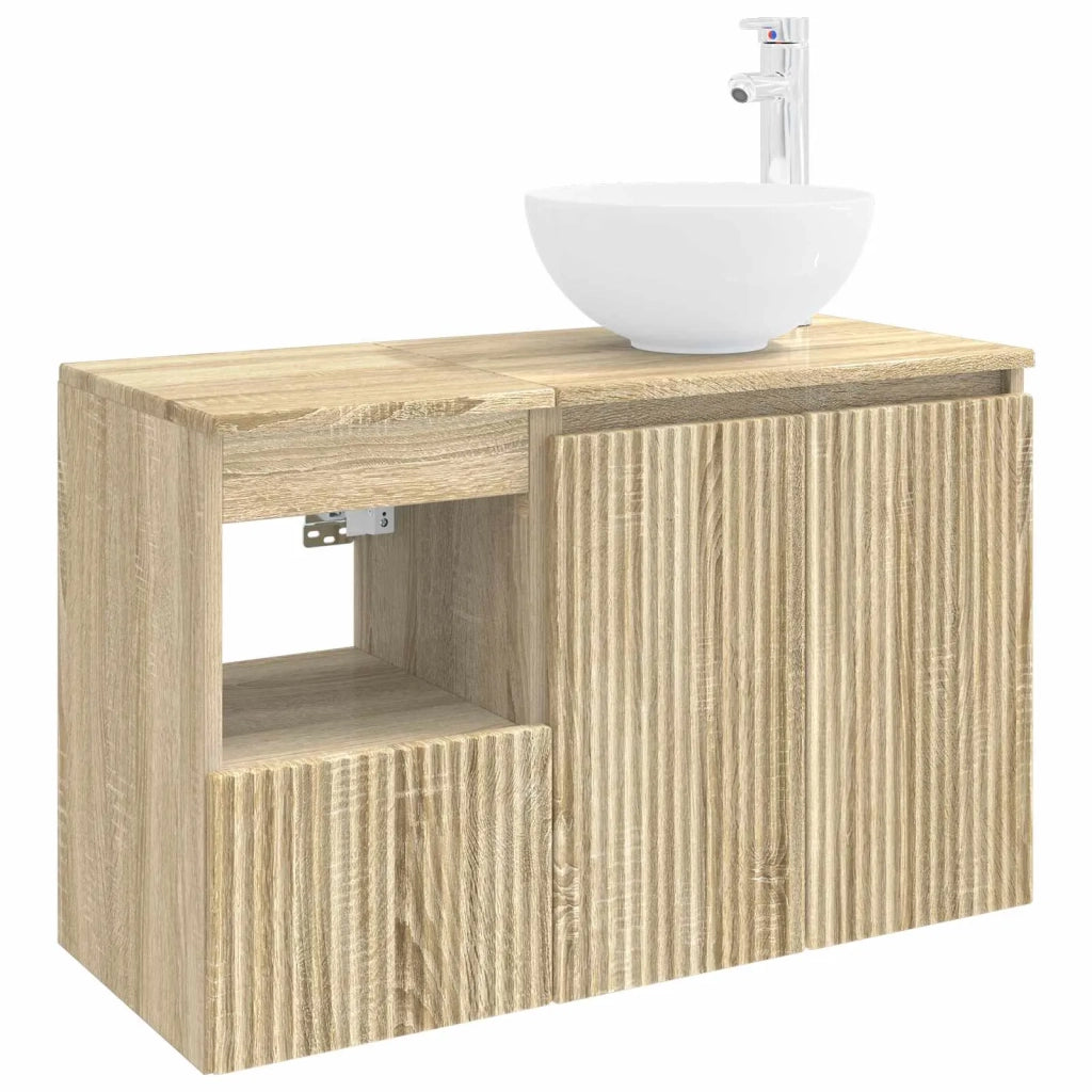 Set di mobili per il bagno 2 pz Rovere Sonoma 3404026