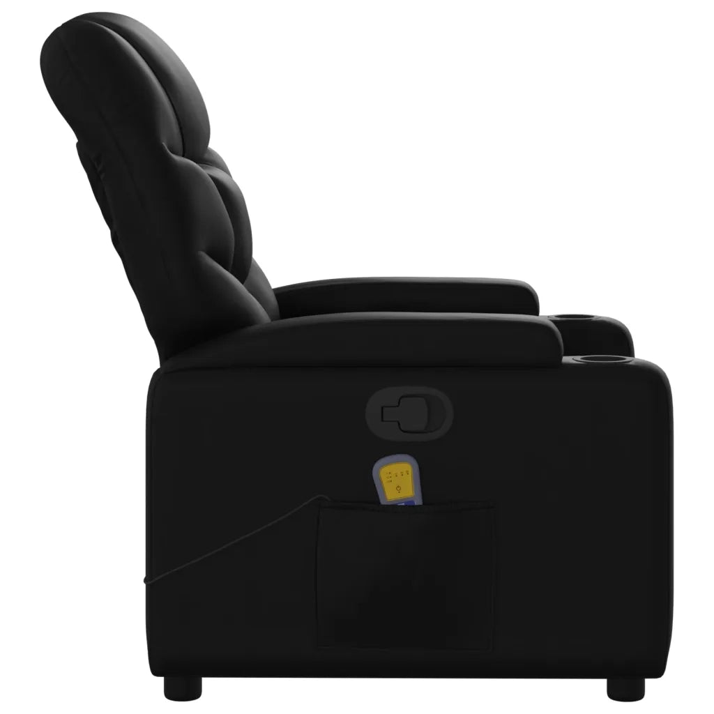 Poltrona reclinabile massaggiante in Similpelle Nera 3205643