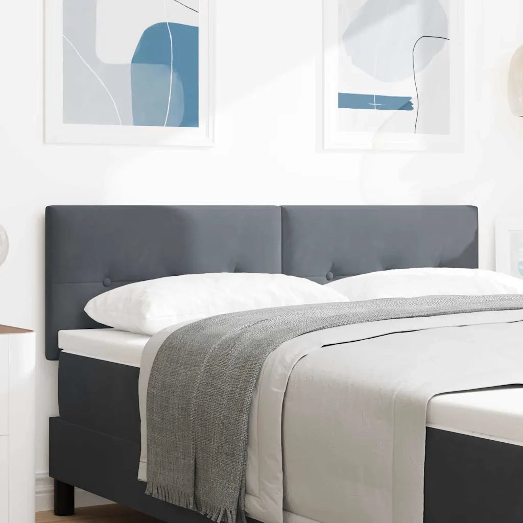 Testiera | Testata Grigio scuro 144 cm Velluto
