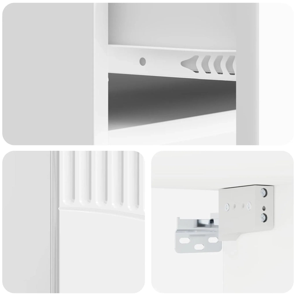 Set di 2 Comodini | Armadio da Notte | Mobiletto da notte a muro Bianco Lucido 49 x 34,5 x 20 cm