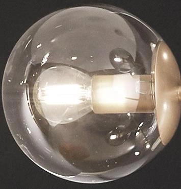 SOSPENSIONE ELISEO 12 LUCI ATTACCO E14 ORO E AMBRA D. 97CM IN VETRO SOFFIATO E METALLO