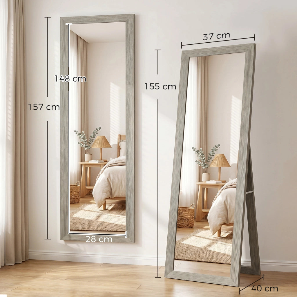 Specchio a Pieno Corpo ¨C zephmum ¨C Grigio 37x157 cm