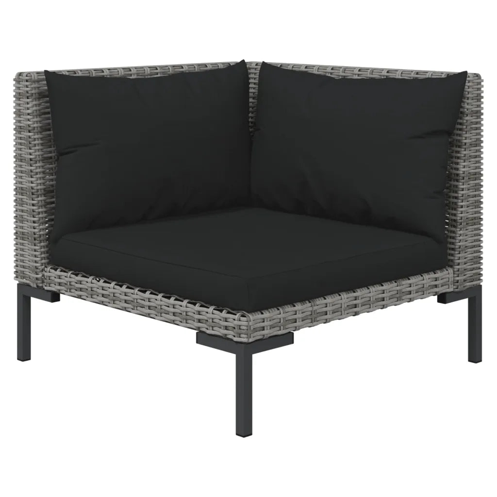 Divani da Giardino 8 pz con Cuscini in Polyrattan Grigio Scuro 3099861