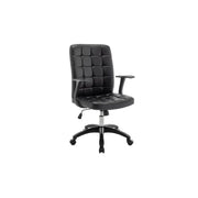 Sedia da ufficio KARDEN - Tessuto nero - Braccioli - Girevole - Piedi in metallo - Stile ergonomico e contemporaneo